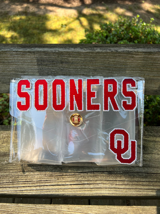 Oklahoma Sooners - Double Logo Outer Layer Rhinestoned Bag