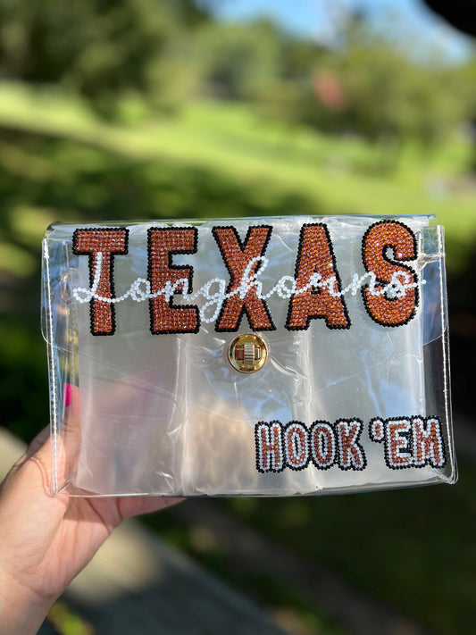 Texas Longhorns - Double Logo Fully Rhinestoned Bag