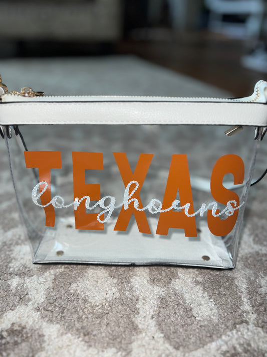 Texas Longhorns - Single Layer Rhinestoned Bag