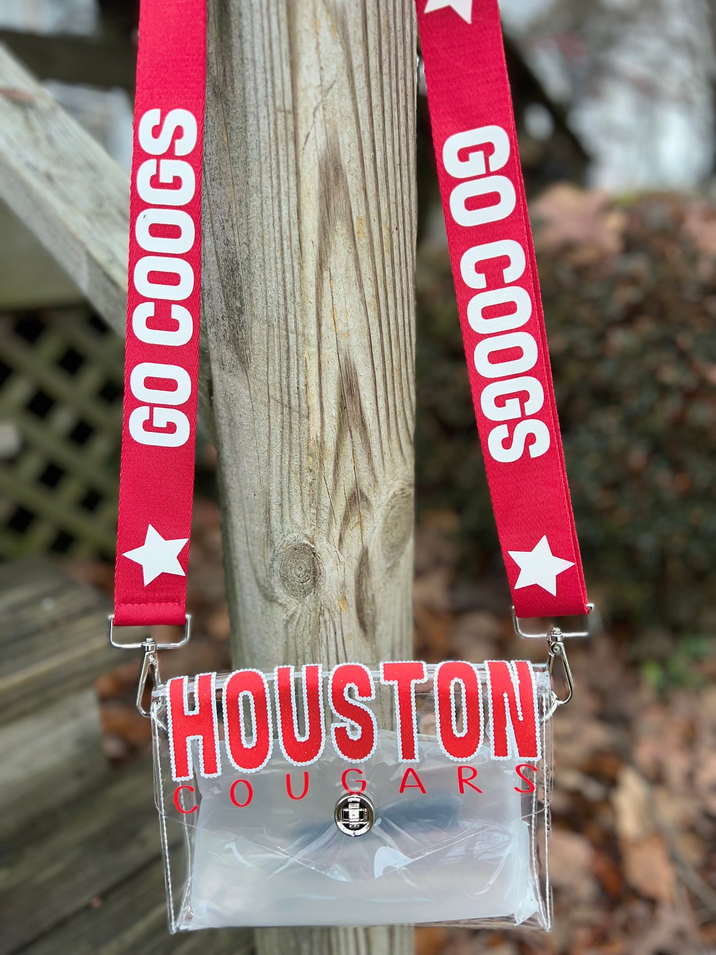 Houston Cougars - Single Layer Rhinestoned Bag