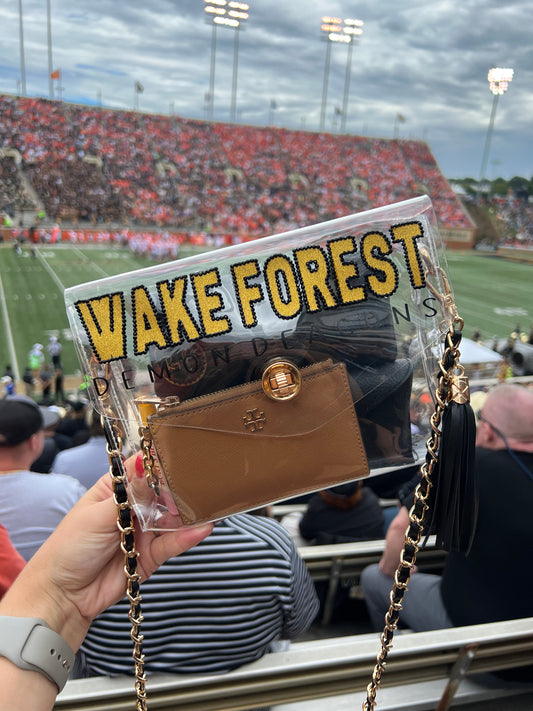 Wake Forest Demon Deacons - Single Layer Rhinestoned Bag