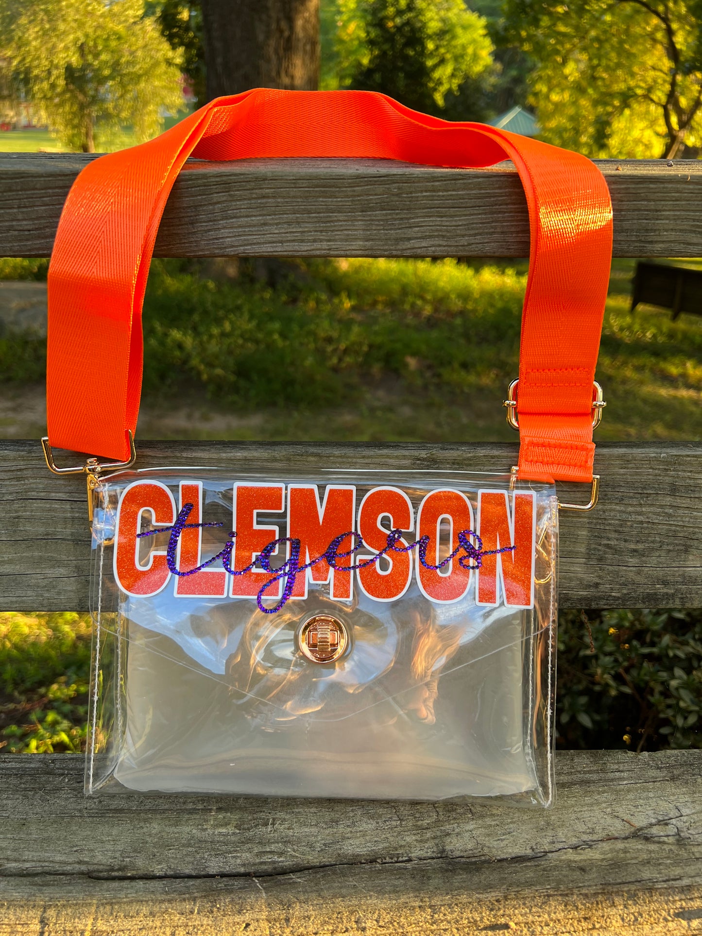 Clemson Tigers - Single Layer Rhinestoned Bag