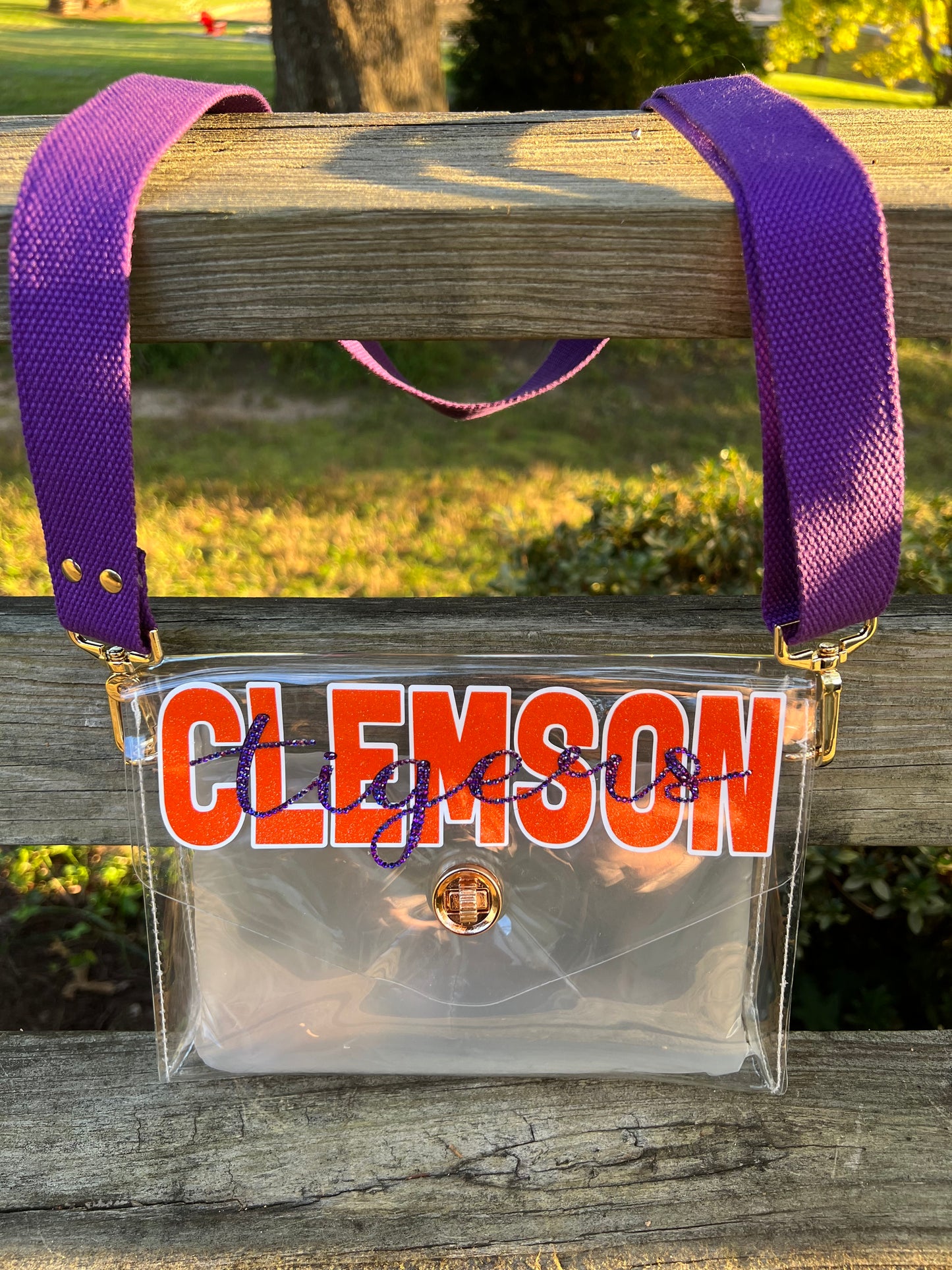 Clemson Tigers - Single Layer Rhinestoned Bag