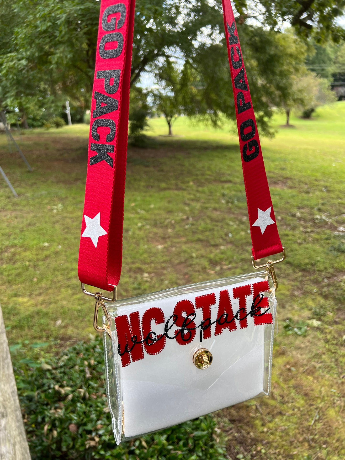 NC State Wolfpack - Single Layer Rhinestoned Bag