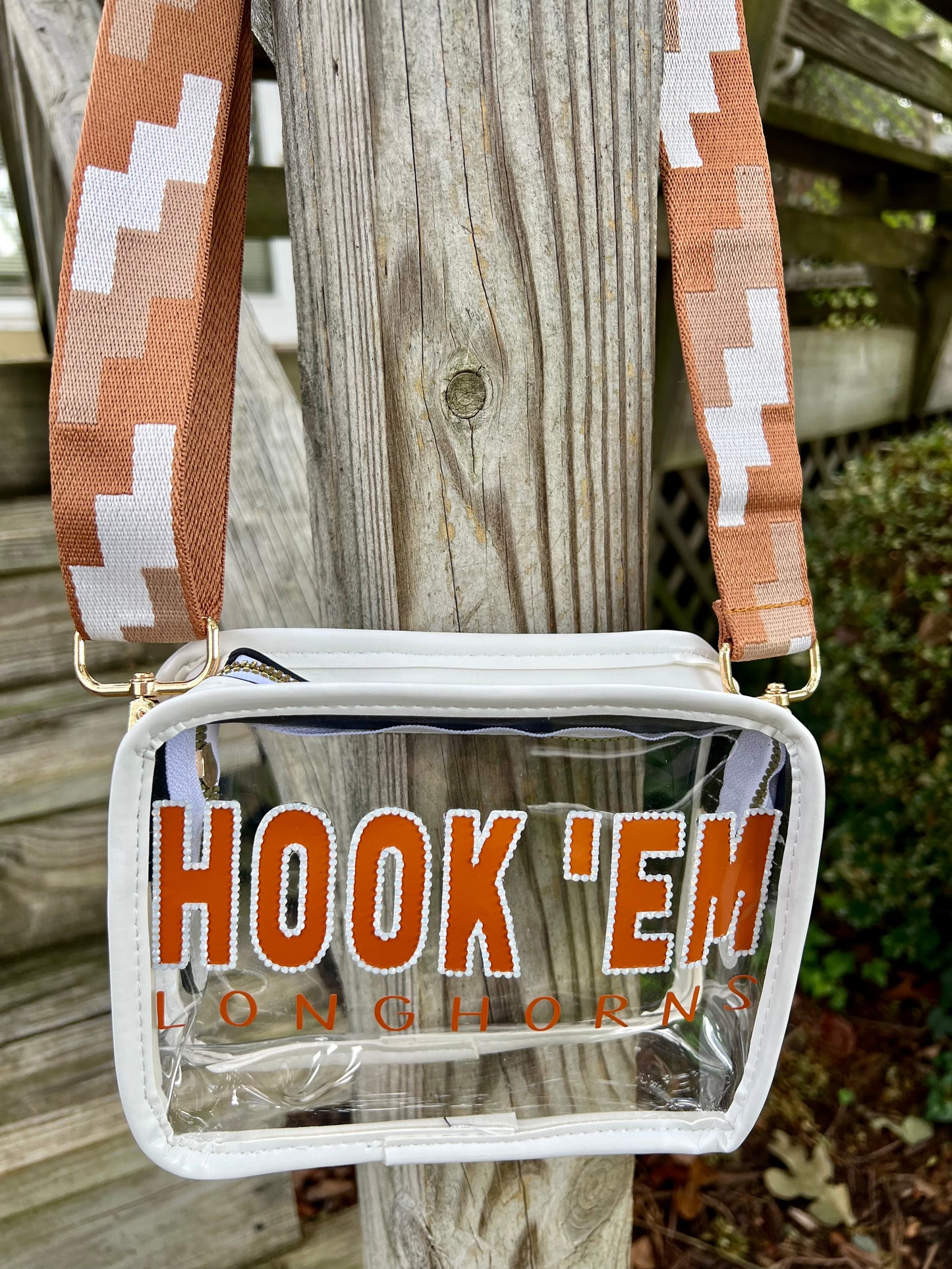 Hook 'Em Texas Longhorns - Single Layer Rhinestoned Bag