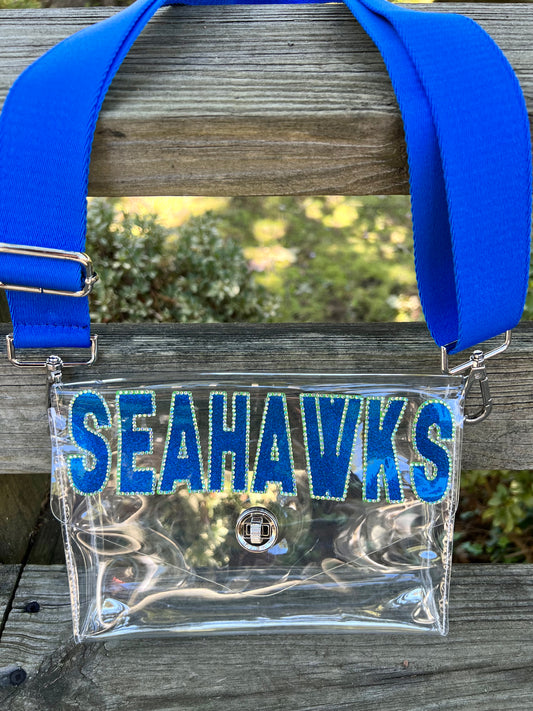 Seattle Seahawks - Single Layer Rhinestoned Bag