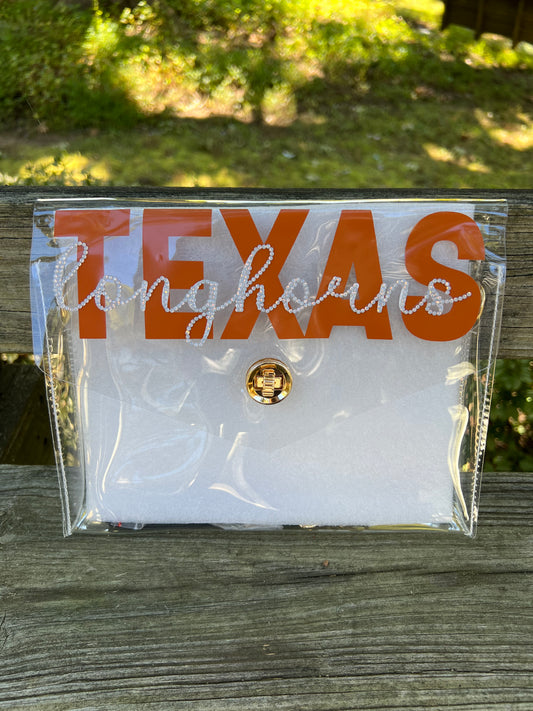 Texas Longhorns - Single Layer Rhinestoned Bag