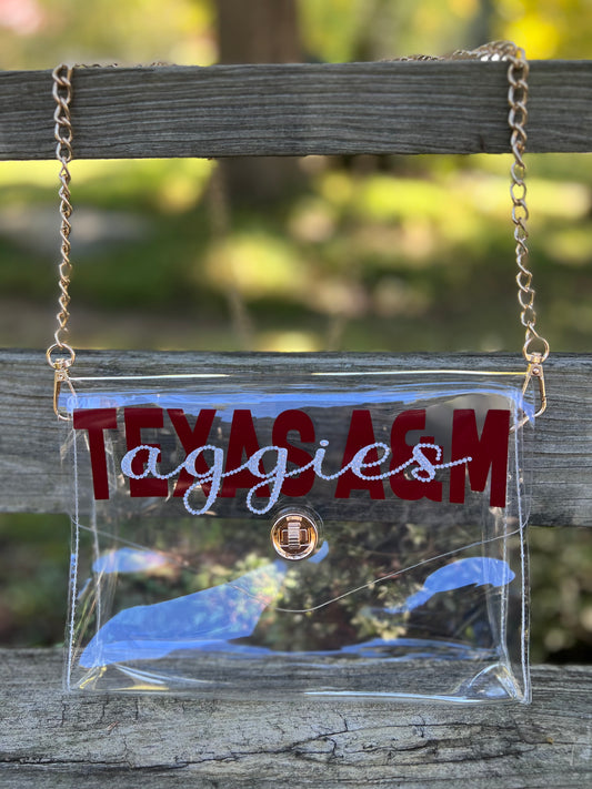 Texas A&M Aggies - Single Layer Rhinestoned Bag