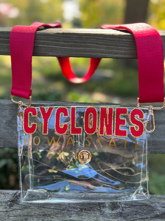 Iowa State Cyclones - Single Layer Rhinestoned Bag