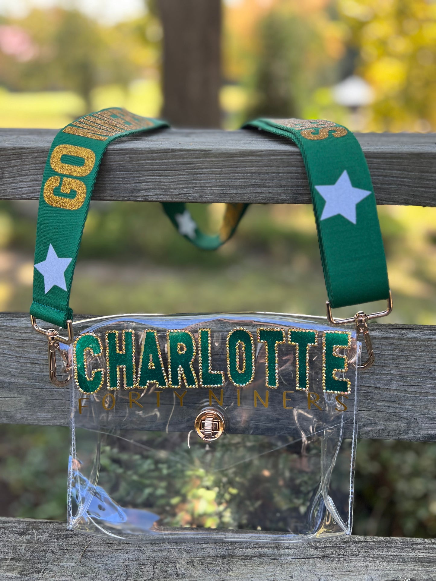 Charlotte 49ers - Single Layer Rhinestoned Bag