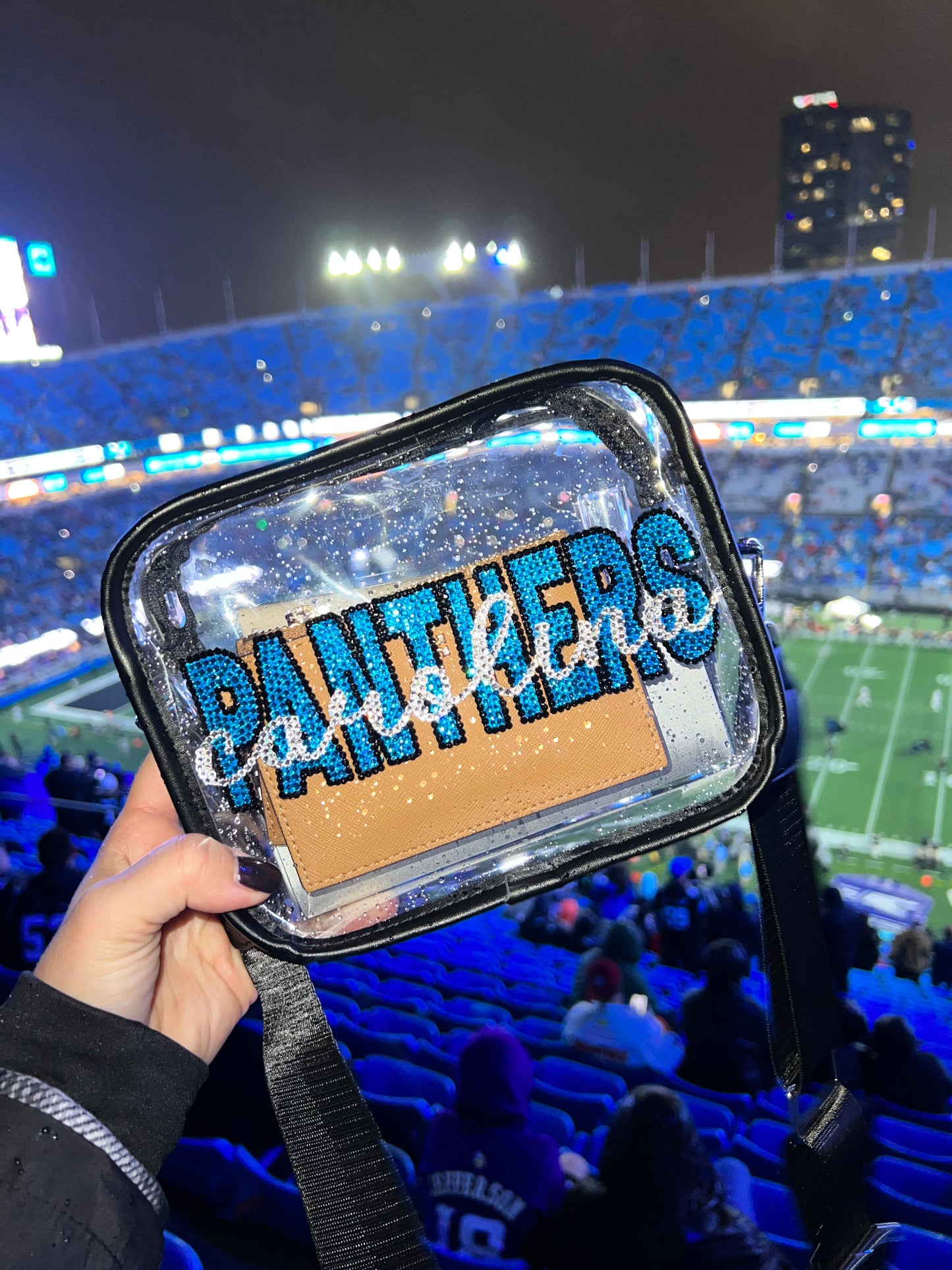 Carolina Panthers - Fully Rhinestoned Bag